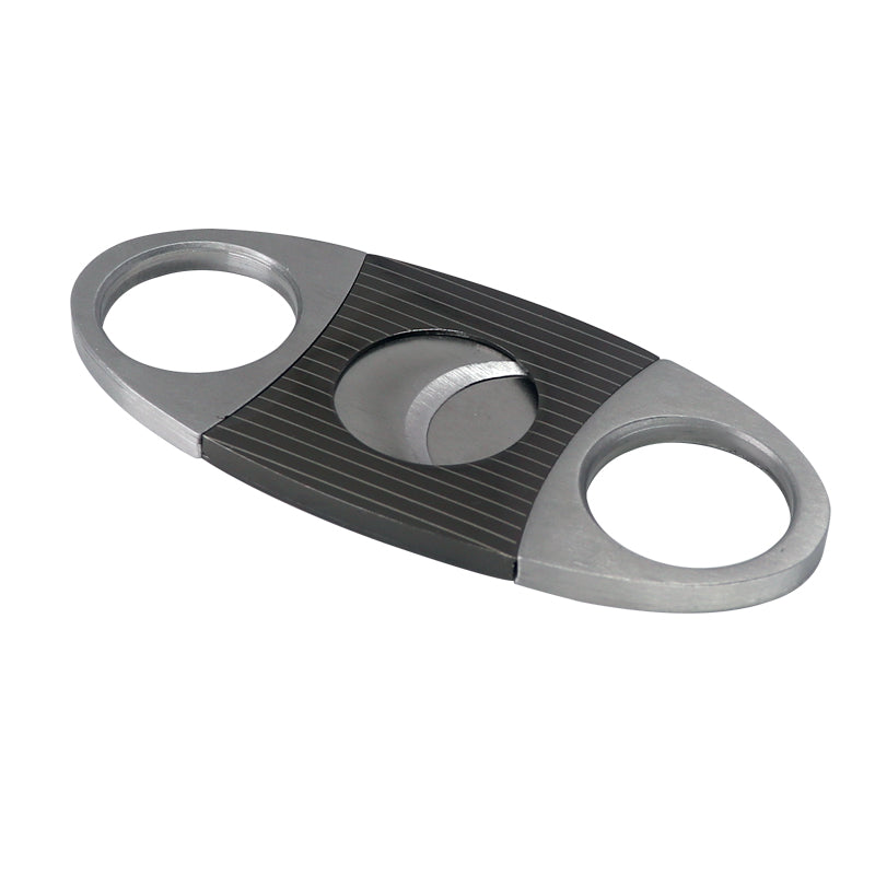 Double stainless steel blade guillotine cigar cutter custom with stripe coating