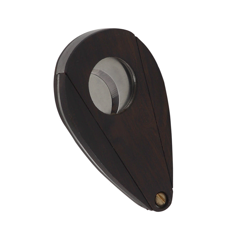 Cheaper Wholesale Pocket Size Knife Cigar Scissors Stainless Steel Cortador De Puros Wood Teardrop Shape Cigar Cutter