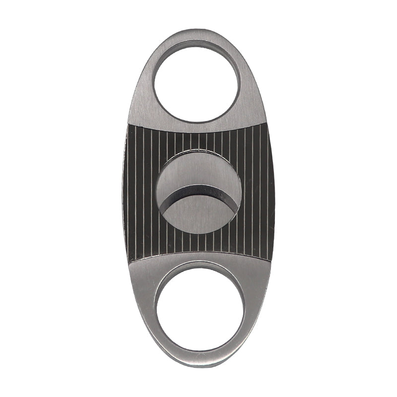 Double stainless steel blade guillotine cigar cutter custom with stripe coating